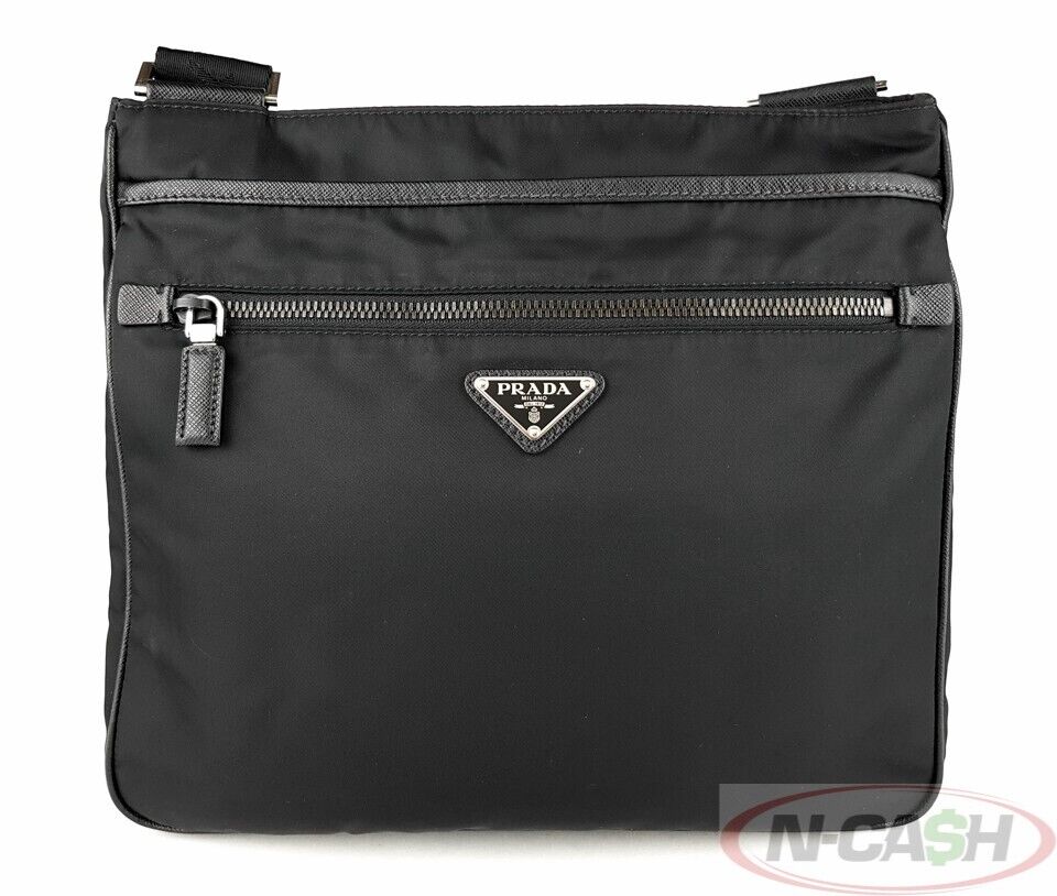 PRADA 2VH251 Tessuto Saffiano Nero Messenger Bag N Cash