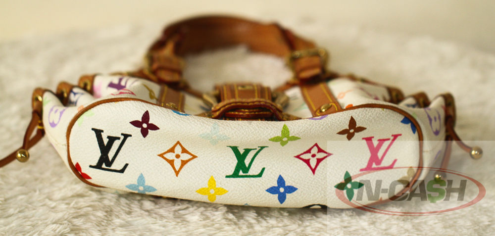 Louis Vuitton Teda PM Top Handle Bag PM Multicolor Canvas Blanc White 