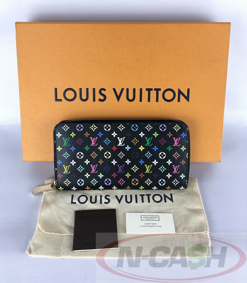 Louis Vuitton Black Mulitcolor Monogram Zippy Wallet