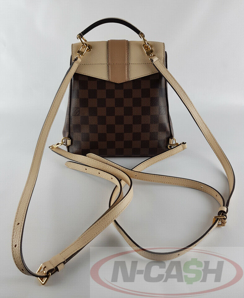 Louis Vuitton Clapton Backpack Damier Ebene Creme in Coated Canvas