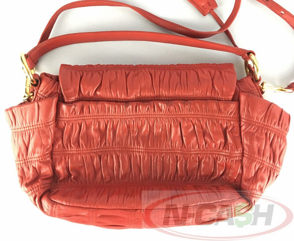 PRADA Rosso Nappa Dressy Gaufre Two-Way Bag | N-Cash