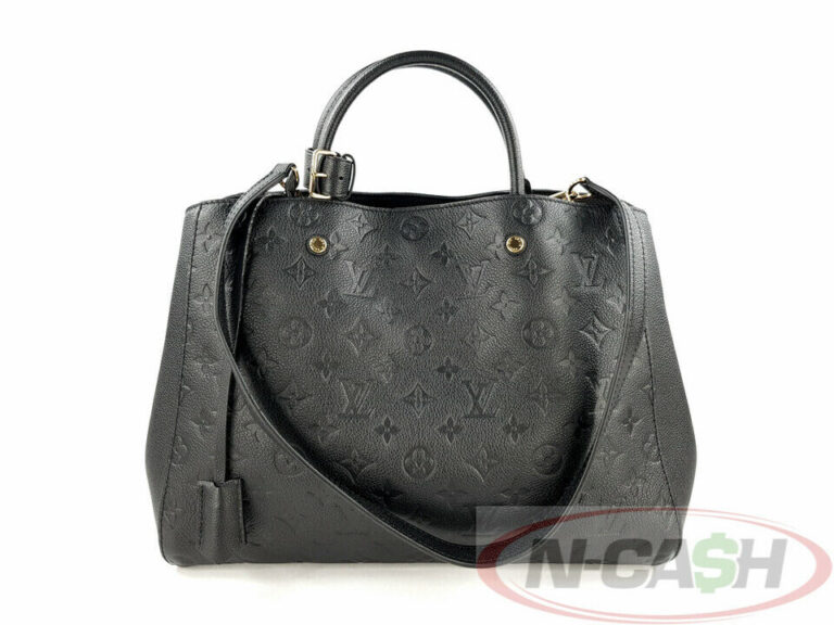 louis vuitton black monogram empreinte montaigne gm bag