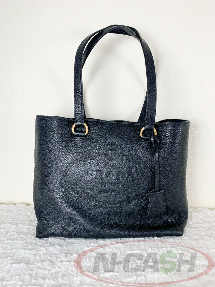 Prada embossed logo best sale