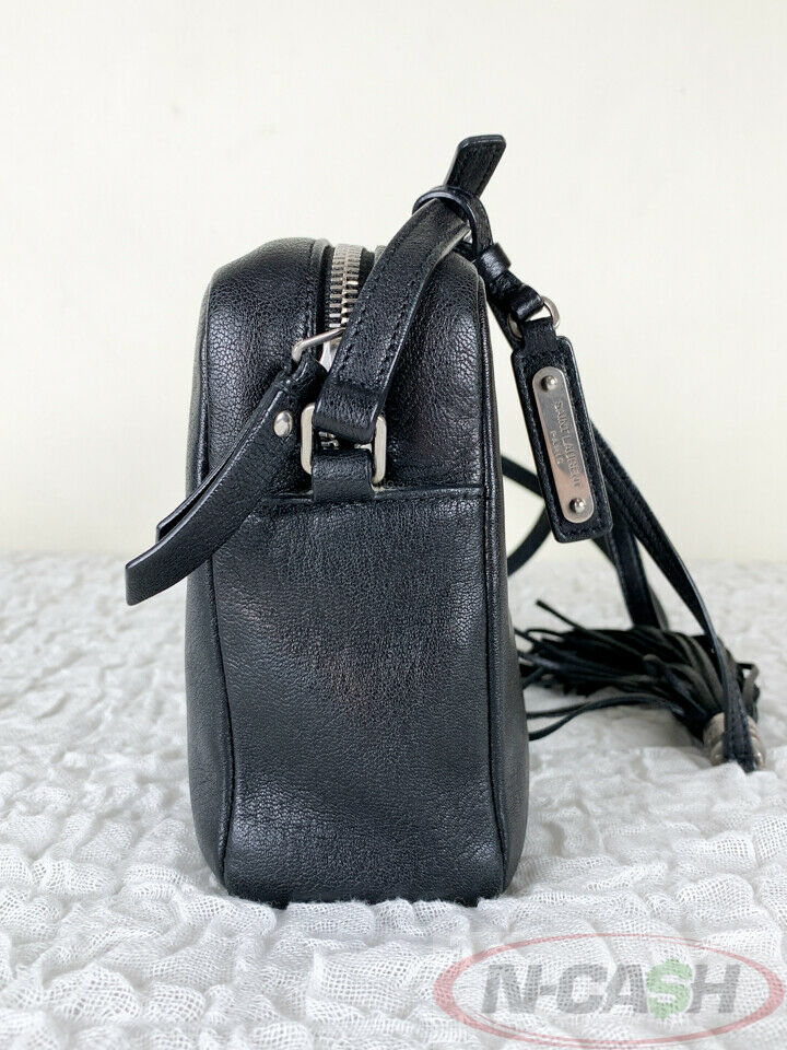 Saint Laurent Lou Camera Black Lambskin Leather Bag