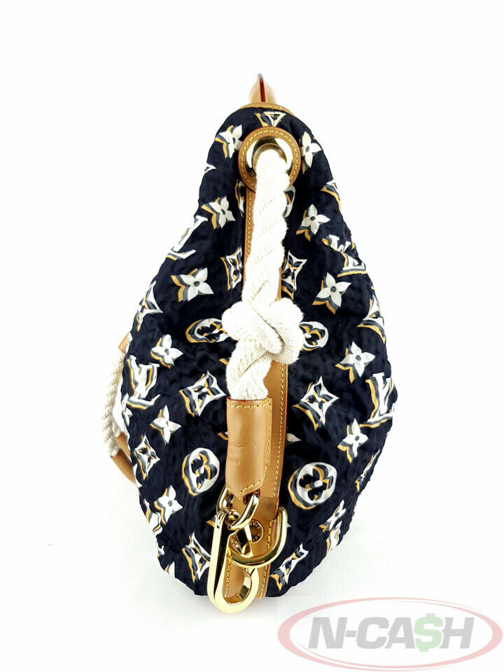 LOUIS VUITTON Navy Blue Monogram Nylon Limited Edition Bulles MM Bag