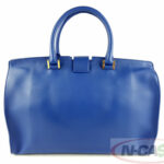 Yves Saint Laurent YSL Med Cabas Monogram Blue Smooth Bag_pawnshop1