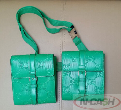 Gucci Leather GG Belt Bag in Green for Men