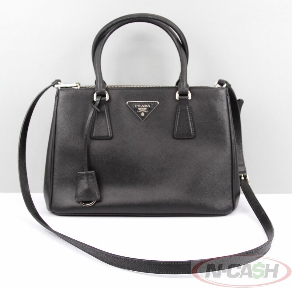 Prada Saffiano Mini Galleria Crossbody Bag, Black (Nero)