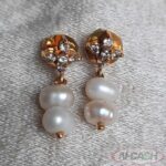 Genuine South Sea Pearls with Diamonds Yellow Gold Dangling Earrings_pawnshop