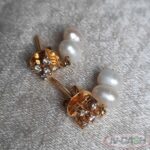 Genuine South Sea Pearls with Diamonds Yellow Gold Dangling Earrings_pawnshop1