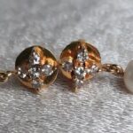 Genuine South Sea Pearls with Diamonds Yellow Gold Dangling Earrings_pawnshop2