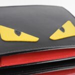 Fendi Vitello Century Monster Eye BlackYellowRed Bifold Coin Wallet_pawnshop1