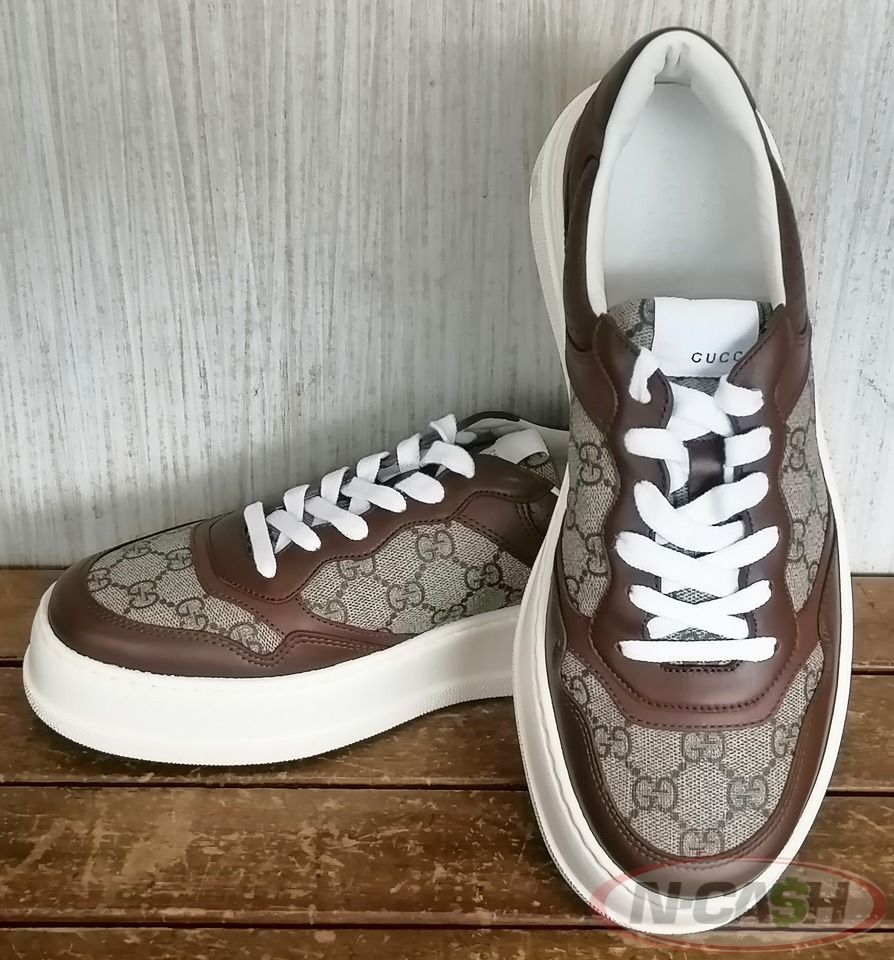 Gucci Men’s Brown/Beige Chunky B GG Supreme Low-Top Sneakers 9US | N-Cash